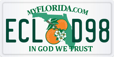 FL license plate ECLD98