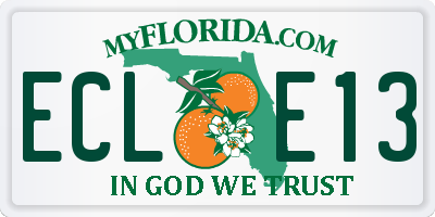 FL license plate ECLE13