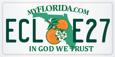 FL license plate ECLE27