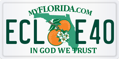 FL license plate ECLE40