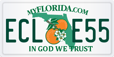 FL license plate ECLE55