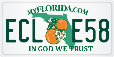 FL license plate ECLE58