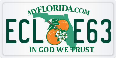FL license plate ECLE63