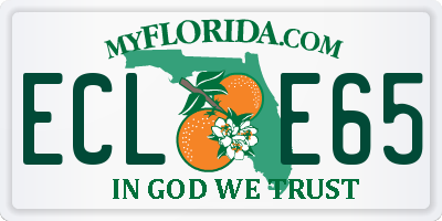 FL license plate ECLE65