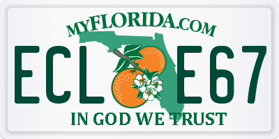 FL license plate ECLE67