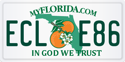 FL license plate ECLE86