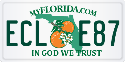 FL license plate ECLE87
