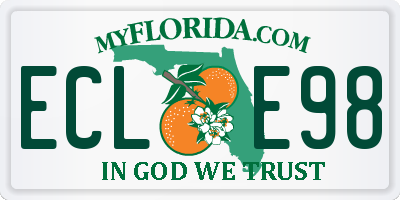 FL license plate ECLE98