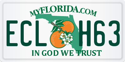 FL license plate ECLH63