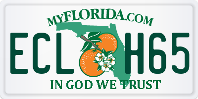 FL license plate ECLH65