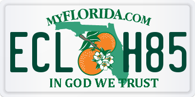 FL license plate ECLH85