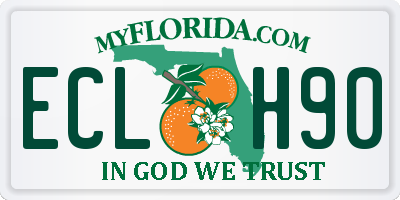 FL license plate ECLH90