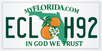 FL license plate ECLH92