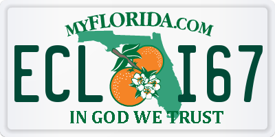 FL license plate ECLI67
