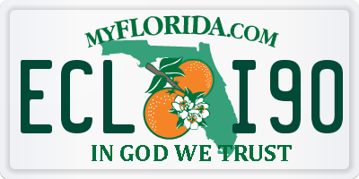 FL license plate ECLI90