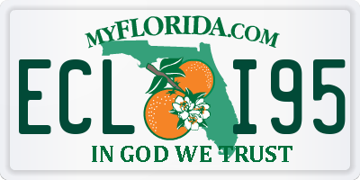 FL license plate ECLI95