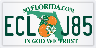 FL license plate ECLJ85