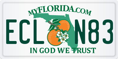 FL license plate ECLN83