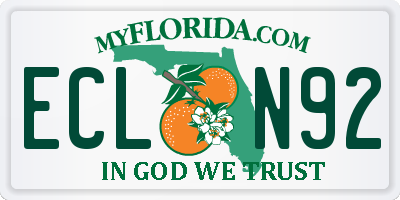 FL license plate ECLN92