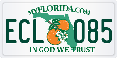 FL license plate ECLO85