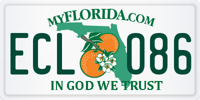 FL license plate ECLO86