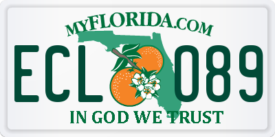 FL license plate ECLO89