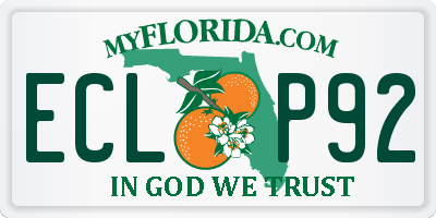 FL license plate ECLP92
