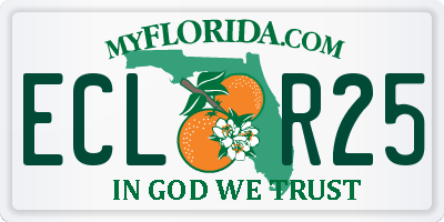 FL license plate ECLR25