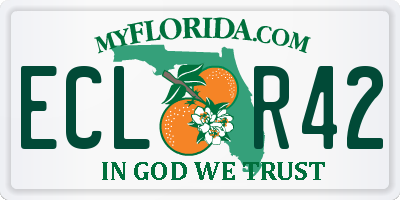 FL license plate ECLR42