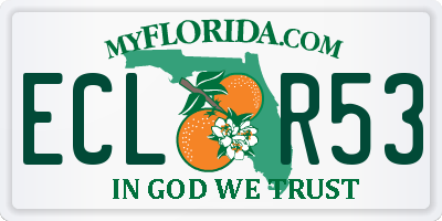 FL license plate ECLR53
