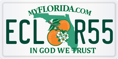FL license plate ECLR55
