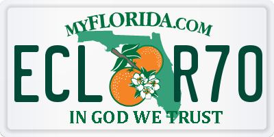 FL license plate ECLR70