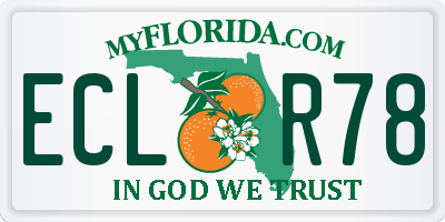 FL license plate ECLR78
