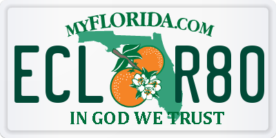 FL license plate ECLR80