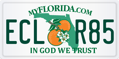 FL license plate ECLR85