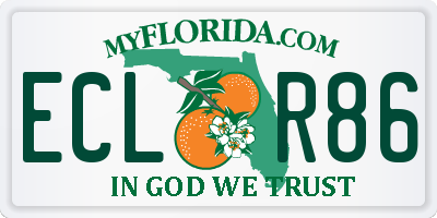 FL license plate ECLR86