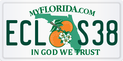 FL license plate ECLS38