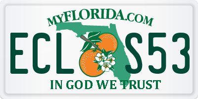 FL license plate ECLS53