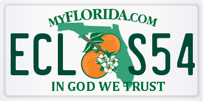 FL license plate ECLS54