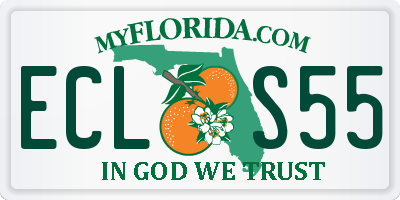 FL license plate ECLS55