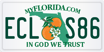 FL license plate ECLS86