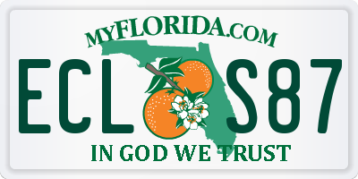 FL license plate ECLS87