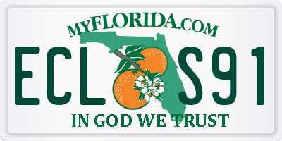 FL license plate ECLS91