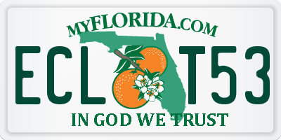 FL license plate ECLT53
