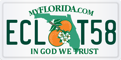 FL license plate ECLT58