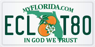 FL license plate ECLT80