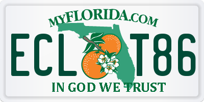 FL license plate ECLT86