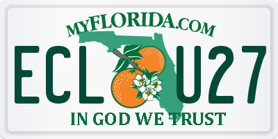 FL license plate ECLU27
