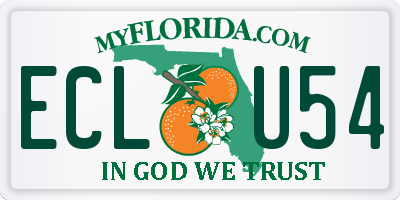 FL license plate ECLU54