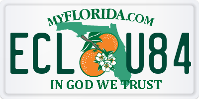 FL license plate ECLU84